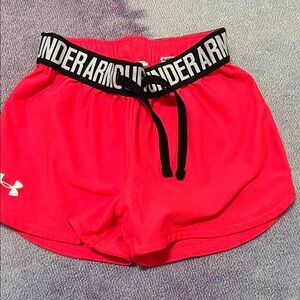 Girls Under Armour Bright Pink Athletic Shorts